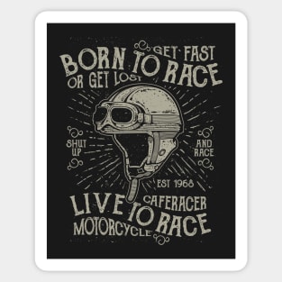 Born To Race Cafe Racer Live To Race Motorcycle Sticker